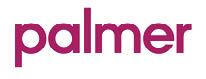 The image shows the word “palmer" written in bold lowercase letters with a dark pink color on a white background. Description generated by AI