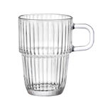 A close-up of a clear glass bowl filled with a creamy white liquid against a white background. Description generated by AI
