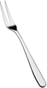 A close-up view of the handle of a shiny, metallic spoon against a white background. Description generated by AI