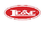 A red oval logo with the word “LEONE" in bold white letters, featuring a small crown above the letter "O." Description generated by AI
